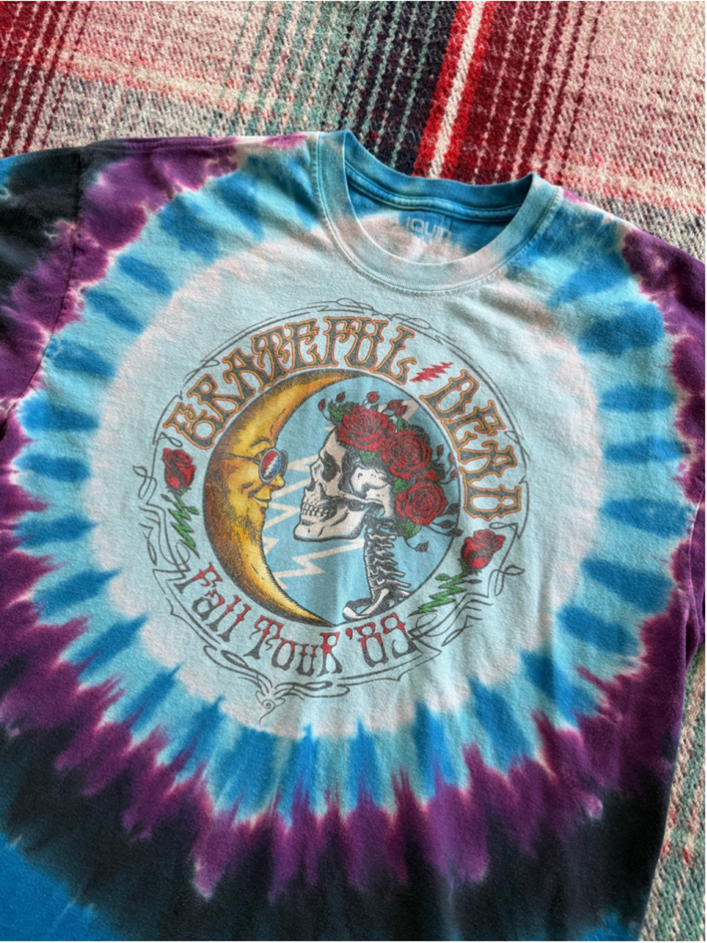 Liquid Blue Grateful Dead Fall Tour ‘89 Blue Tie Dye T-Shirt XL